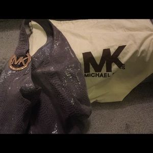 Michael Kors Blue leather faux croc